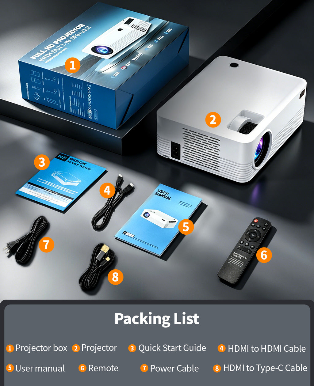 ENUOSUMA H5 Native 1080P Smart Projector