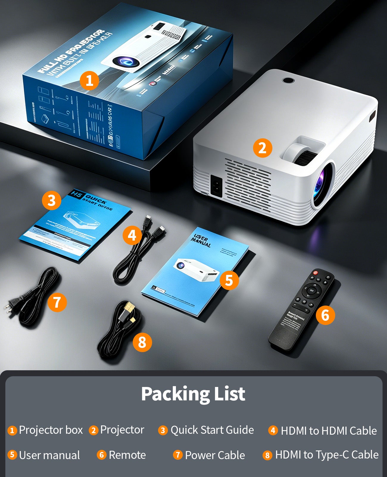 ENUOSUMA H5 Native 1080P Smart Projector