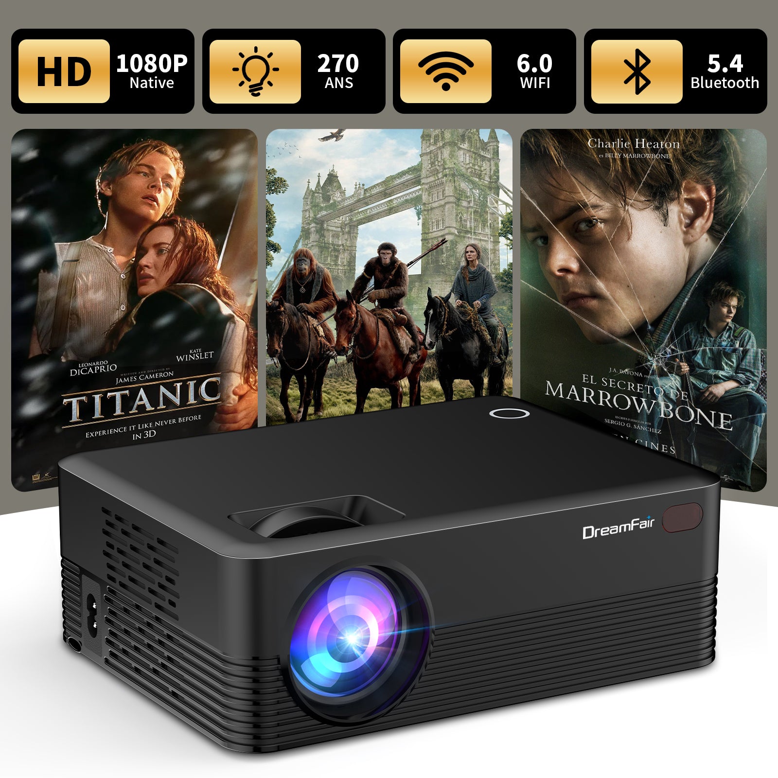 ENUOSUMA H5 Native 1080P Smart Projector