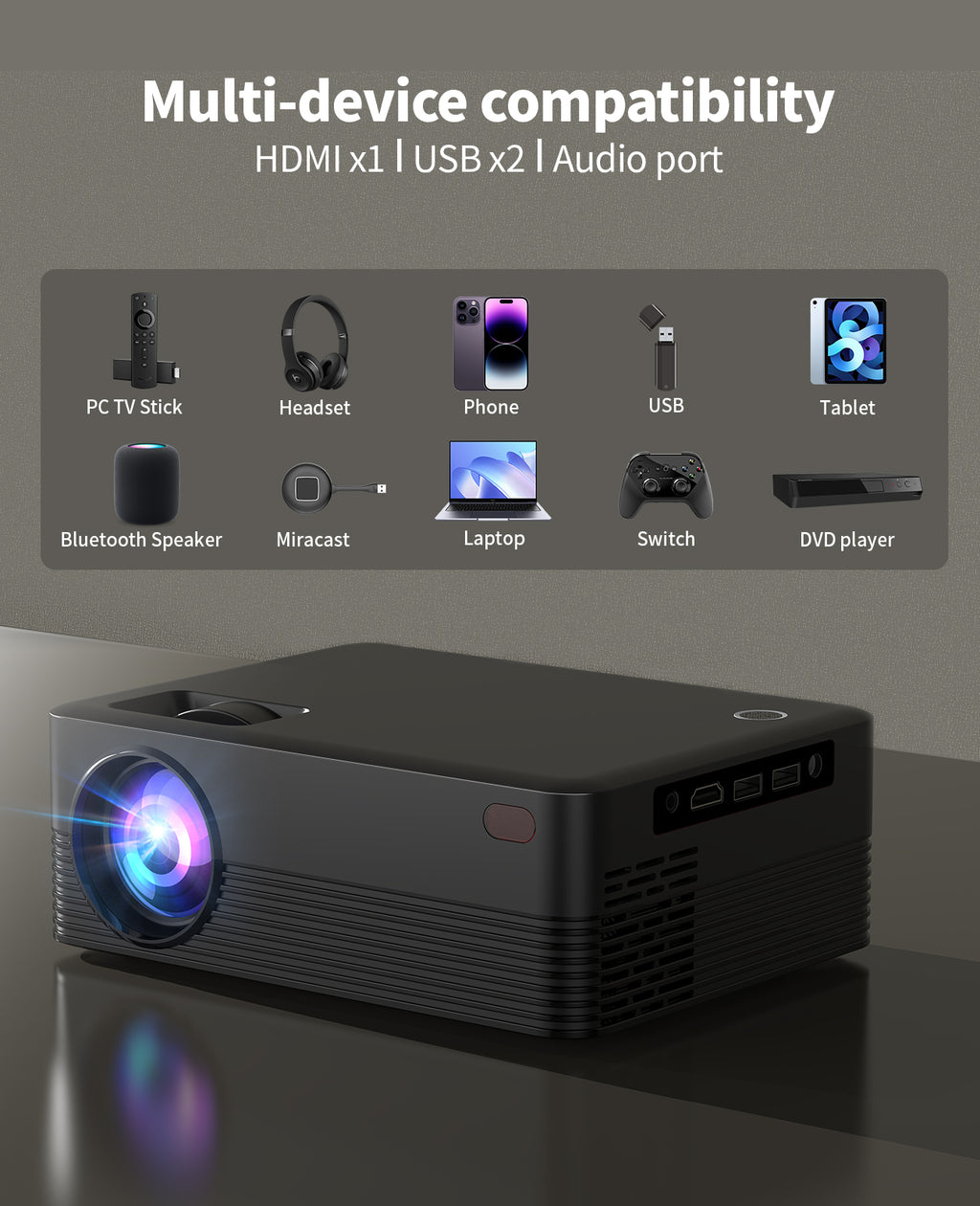 ENUOSUMA H5 Native 1080P Smart Projector